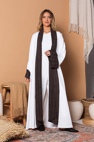Amina White Charm Crepe Abaya