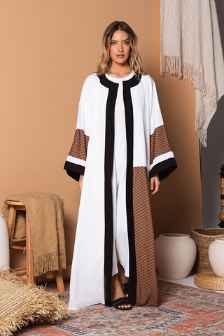 Dunes Nida Abaya With Custom Printed Insets
