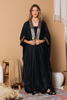 Dahab Geometric Lace Abaya With Coins Detailing