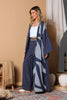 Serene Tides Cupro Abaya and Gold-Trim Pants Set