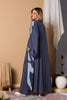 Serene Tides Cupro Abaya and Gold-Trim Pants Set