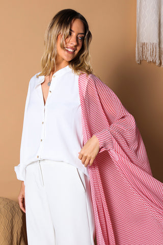 Malak Nida Half Cape Button Down Shirt