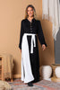 Noir Et Blanc Belted Jersey Maxi Dress