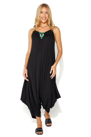 Embellished Boho Cotton Harem Jumpsuit