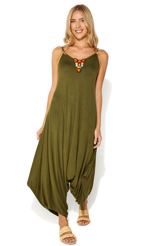 Embellished Boho Cotton Harem Jumpsuit