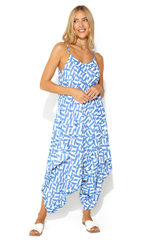 Chic Geometric Chiffon Harem Jumpsuit