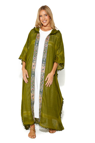 Namaste Hooded Abaya with Indian Lace