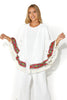 Gigi Renaissance Oversized Poncho Cardi With Tassels & Border Detailing