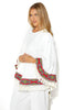 Gigi Renaissance Oversized Poncho Cardi With Tassels & Border Detailing