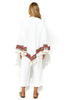 Gigi Renaissance Oversized Poncho Cardi With Tassels & Border Detailing