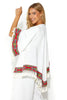 Gigi Renaissance Oversized Poncho Cardi With Tassels & Border Detailing
