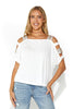 Lace Embrace Cutout Shoulder Top