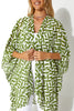 Emerald Geometry Chiffon Kimono Cardigan