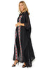 Amal Hooded Abaya with Colorful Embroidered Borders