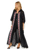 Amal Hooded Abaya with Colorful Embroidered Borders