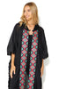 Amal Hooded Abaya with Colorful Embroidered Borders