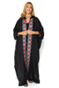 Amal Hooded Abaya with Colorful Embroidered Borders