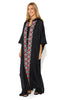 Amal Hooded Abaya with Colorful Embroidered Borders