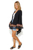 Gigi Renaissance Oversized Poncho Cardi With Tassels & Border Detailing