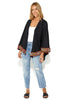 Gigi  Renaissance Oversized Poncho Cardi With Border Detailing