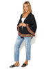 Gigi  Renaissance Oversized Poncho Cardi With Border Detailing