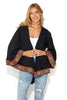 Gigi  Renaissance Oversized Poncho Cardi With Border Detailing