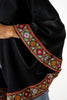 Gigi  Renaissance Oversized Poncho Cardi With Border Detailing