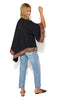 Gigi  Renaissance Oversized Poncho Cardi With Border Detailing