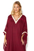 Marjan Kaftan With Braided Rafia Lace Adorned Pearls Detailing