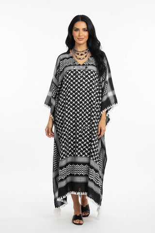 Jawahir Kaftan - Black & White