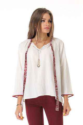 Cape Shirt With Neck Tie