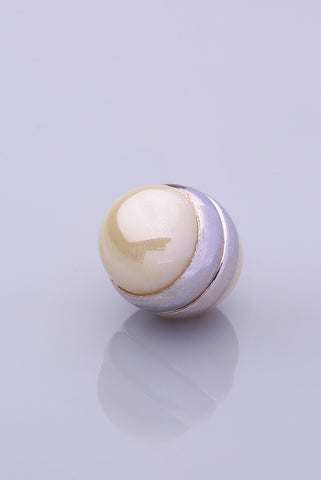 Silver Plated Scarf Magnet - Bright Cream (1649636999212)