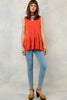 Strappy Crew Neck Top - Burnt Orange - Gingerlining (9041423697)