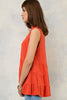 Strappy Crew Neck Top - Burnt Orange - Gingerlining (9041423697)