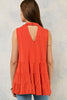 Strappy Crew Neck Top - Burnt Orange - Gingerlining (9041423697)