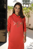 Hoodie Dress In French Terry Fabric & Side Slits (7511925260532) (7512057905396)