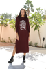Hoodie Dress In French Terry Fabric & Side Slits (7511925260532)