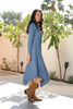 Long Sleeves Asymmetric Hem Knit Rib Dress (7504352837876) (7504428794100)