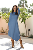 Long Sleeves Asymmetric Hem Knit Rib Dress (7504352837876) (7504428794100)