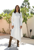 Long Sleeves Asymmetric Hem Knit Rib Dress (7504352837876) (7504428794100)