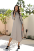 Long Sleeves Asymmetric Hem Knit Rib Dress (7504352837876) (7504428794100)
