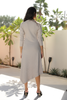 Long Sleeves Asymmetric Hem Knit Rib Dress (7504352837876) (7504428794100)