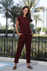 Cap Sleeves Jumpsuit In French Terry Fabric (7521072906484)