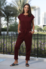Cap Sleeves Jumpsuit In French Terry Fabric (7521072906484)
