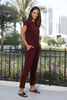 Cap Sleeves Jumpsuit In French Terry Fabric (7521072906484)