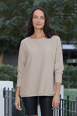 Knit Rib Loose Fit Sweater (7521082867956) (7522500804852)