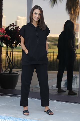 Cap Sleeves Hoodie & Jogger Set (7513004540148) (7513790480628) (7513791004916) (7513791529204)