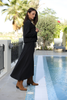 Long A-Line Skirt With Elastic Waist Band (7516462809332) (7516579332340)