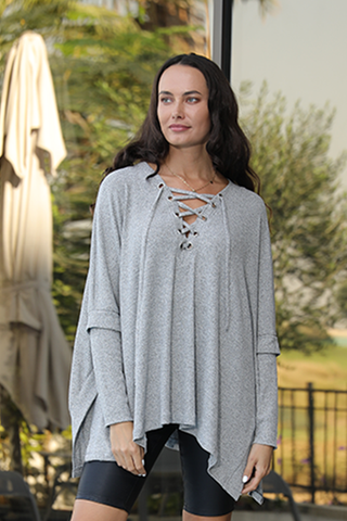 Knit Grommet Poncho Sweater (7521097646324)