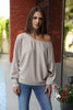 Cold Shoulder Knit Rib Top (7521088045300) (7539521847540)